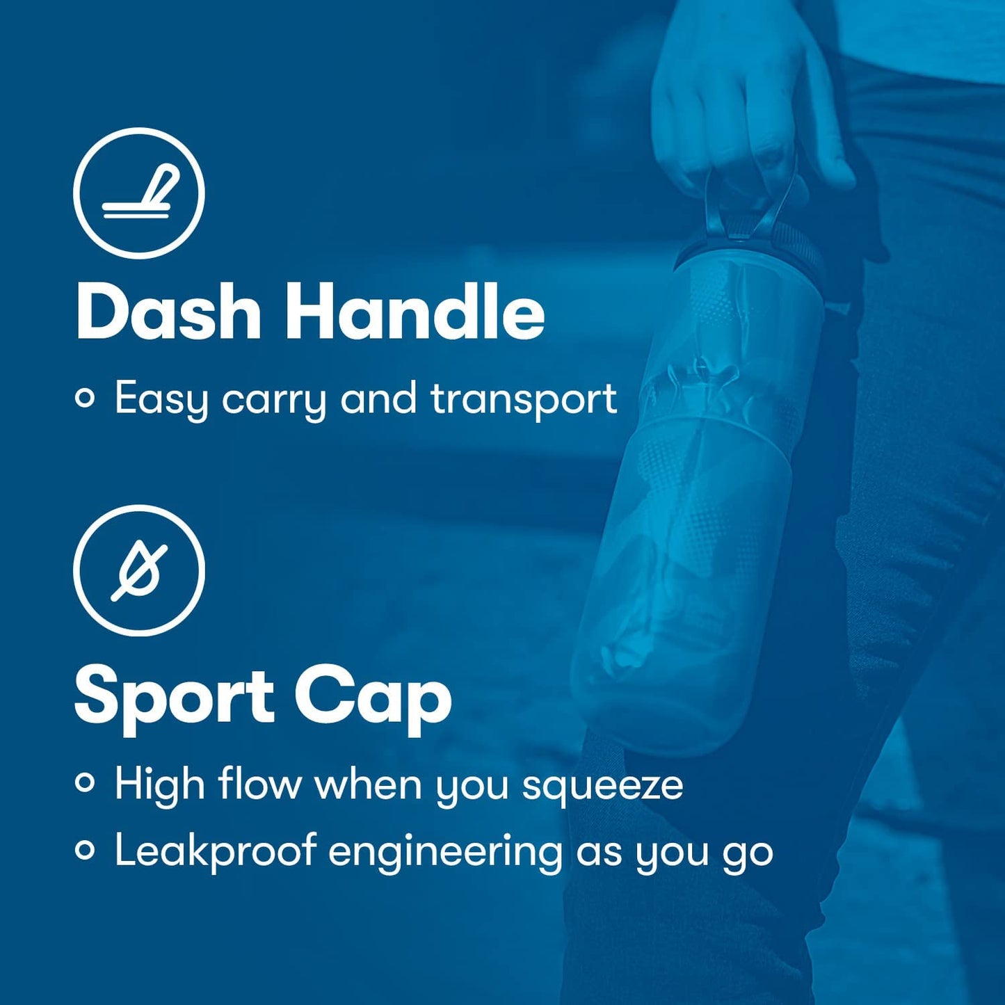 - 24Oz Tempo - White & Night Navy - Insulated Water Bottle for Cycling & Sports, Keeps Water Cooler 2X Longer and Fits Most Bike Bottle Cages
