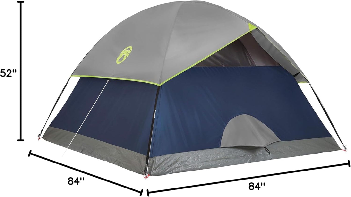 Sundome 4-Person Tent with Rainfly, Weatherproof Tent Sets up in 10 Mins