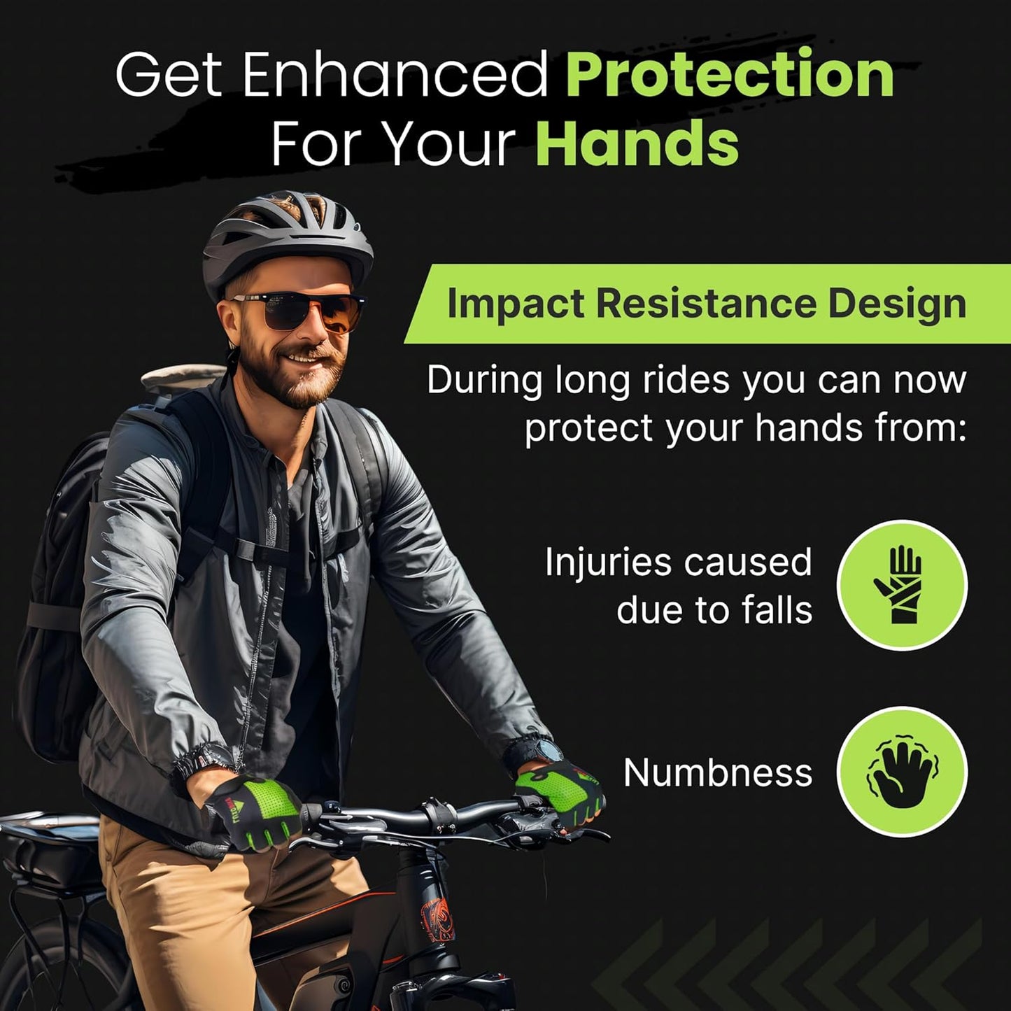 Bike Gloves for Men Cycling Biking Gloves Women - Padded Shock Absorbing Bicycle Riding, Anti-Slip Breahtable Half-Finger 'S for Mountain Biker Ebike