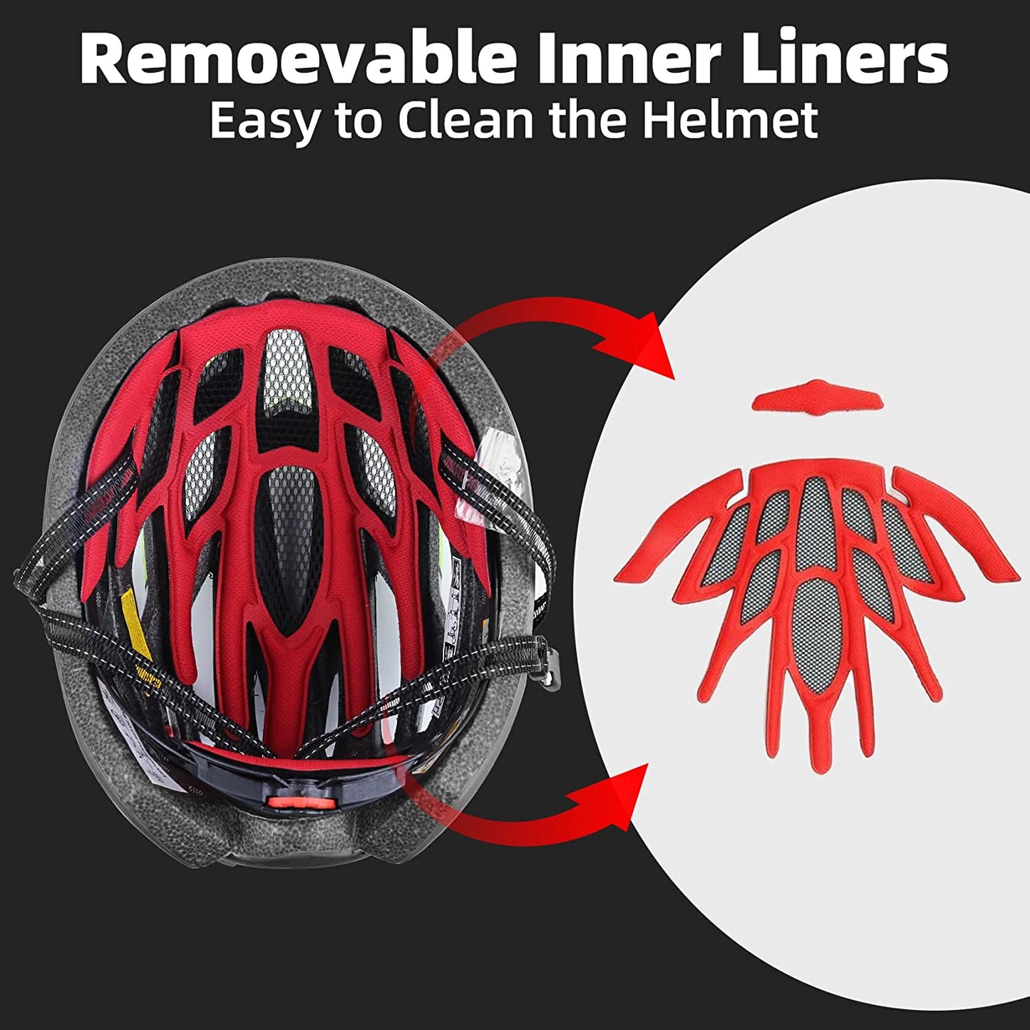 Bike Helmet, CPSC/CPC Bike Helmet for Adult Men Women with Magnetic Goggles&Led Back Light Cycling Helmet Adjustable SM-T69
