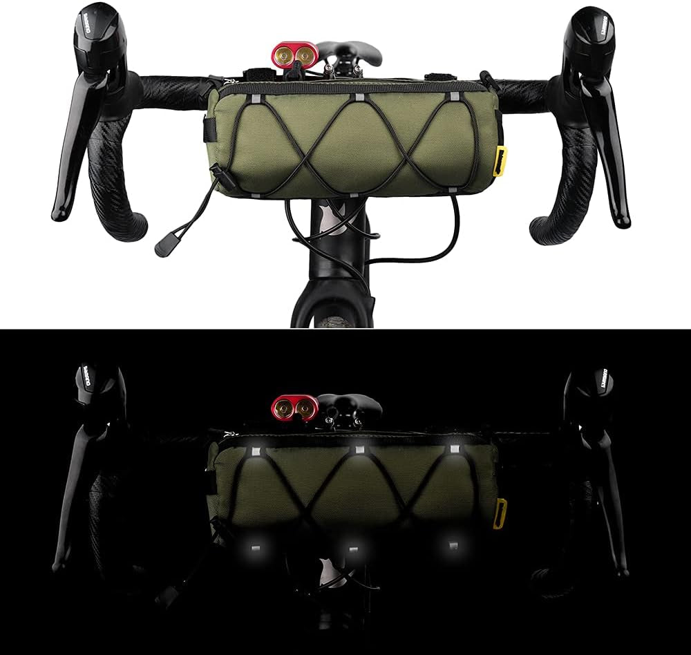 Bike Handlebar Bag, Bicycle Front Bag Frame Storage Roll Bag Mountain Road Bikes Commuter Shoulder Bag Professional Cycling Accessories