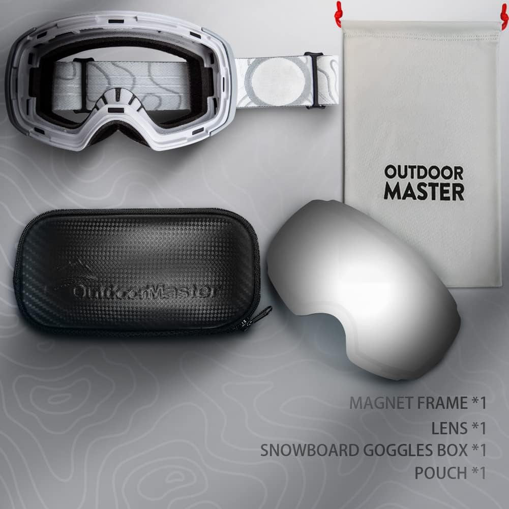 Ski Goggles PRO - Frameless, Interchangeable Lens 100% UV400 Protection Snow Goggles for Men & Women