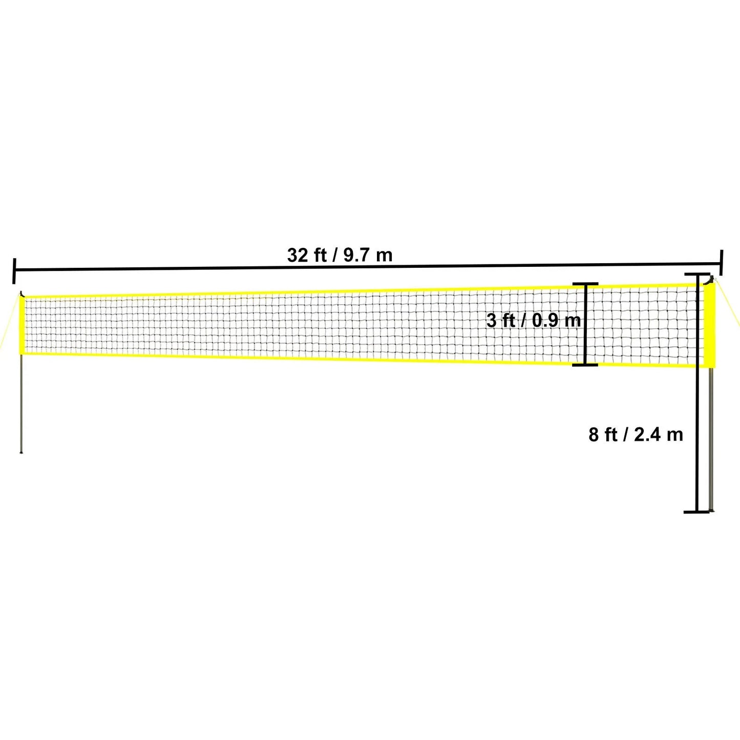 Portable Volleyball Net Kit for Outdoor Use, Steel Poles with Adjustable Height, Pro Volleyball Set Including PVC Volleyball, Pump, Transport Bag, Robust Volleyball Net