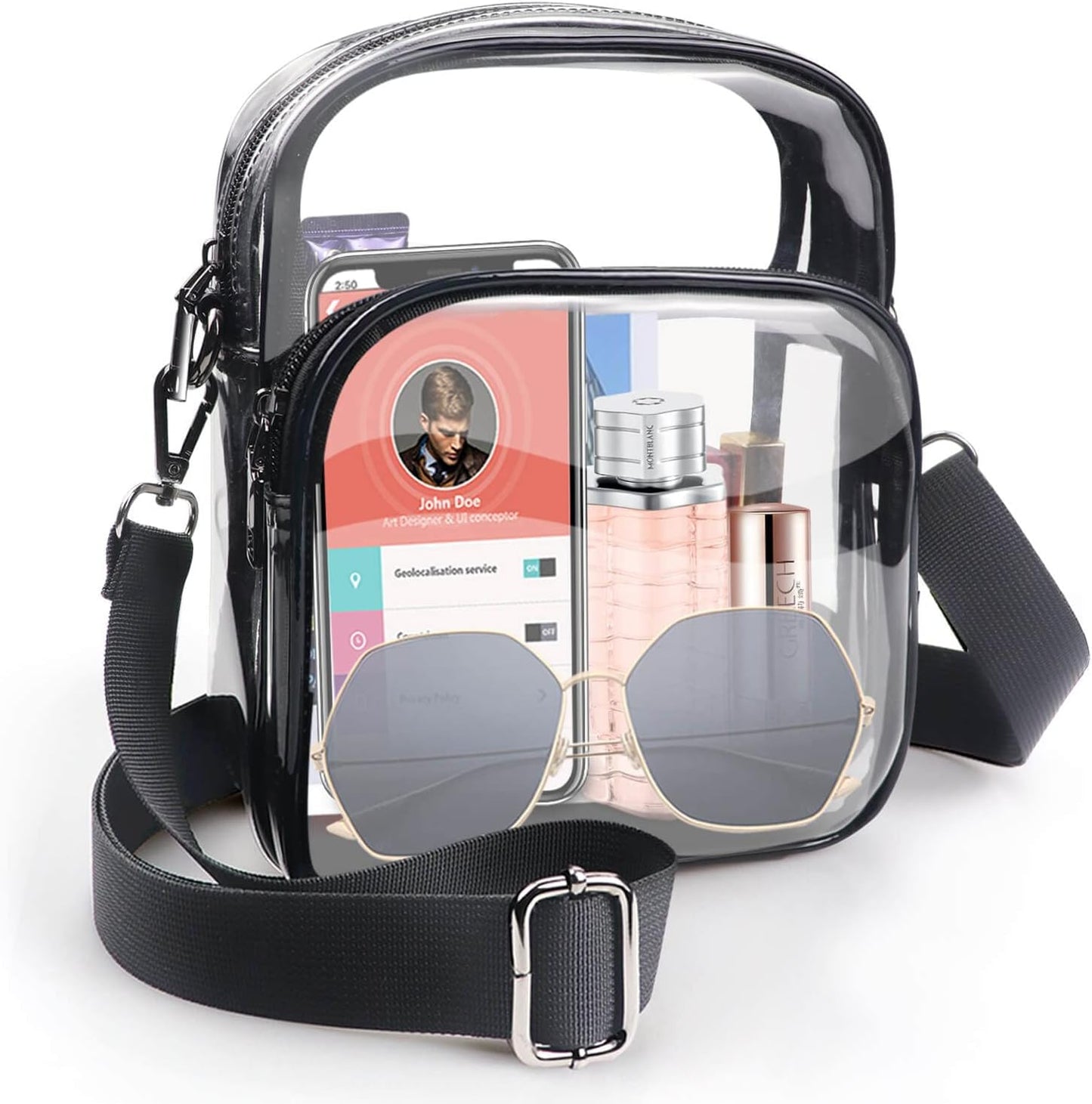 Clear Purse for Women, Clear Bag Stadium Approved, Transparent Crossbody Bag