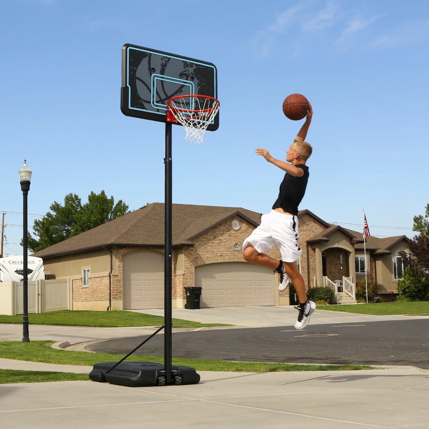 44-Inch Impact Portable Basketball Hoop with Telescoping Adjustment & Classic Rim – Model 90759-Outdoor Play