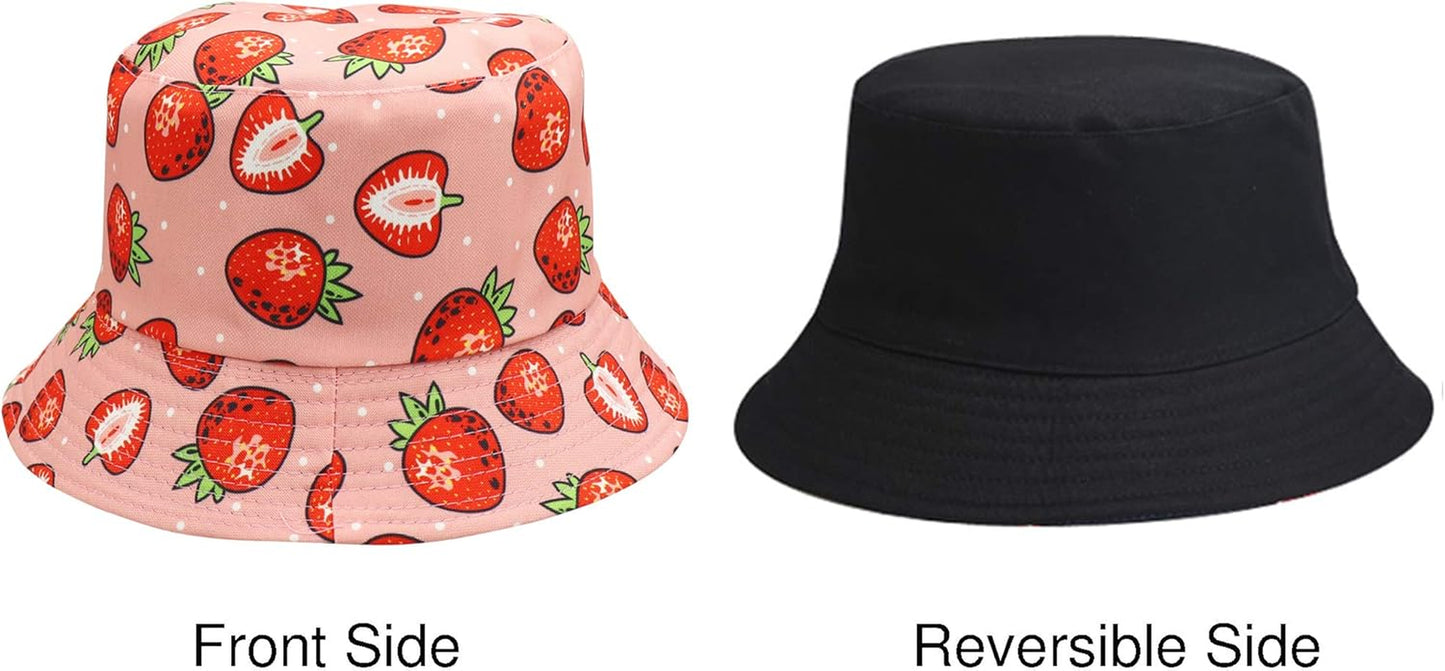 Unisex Reversible Packable Bucket Hat Sun Hat for Men Women