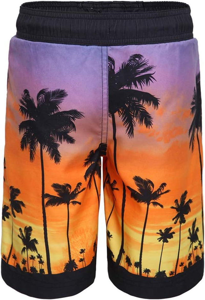 Boys' Swim Trunks UPF 50+ Quick Dry Bathing Suit Swimwear Beach Shorts with Mesh Lining