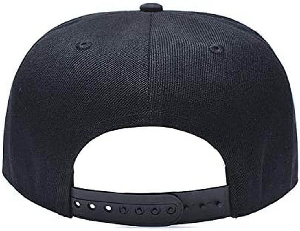 Adjustable Snapback Hat for Men Women,Unisex Hip Hop Baseball Cap Flat Bill Brim Dad Hats