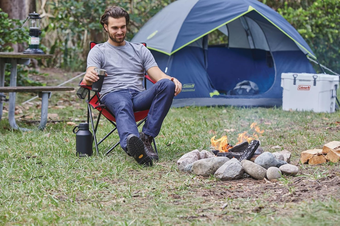 Sundome 4-Person Tent with Rainfly, Weatherproof Tent Sets up in 10 Mins
