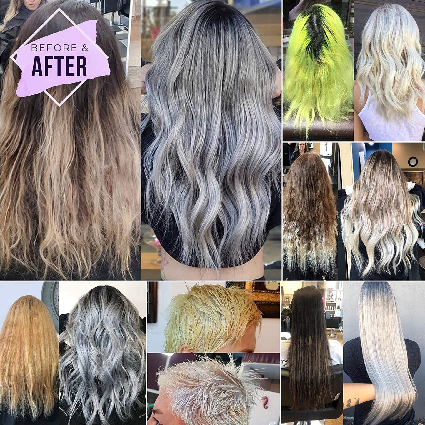 No Yellow Purple Shampoo - Purple Color Depositing Shampoo for Blondes, Bleached & Grey Hair - Formulated with Violet Pigment to Remove Brassy Tones from Hair (11.83 Fl Oz)