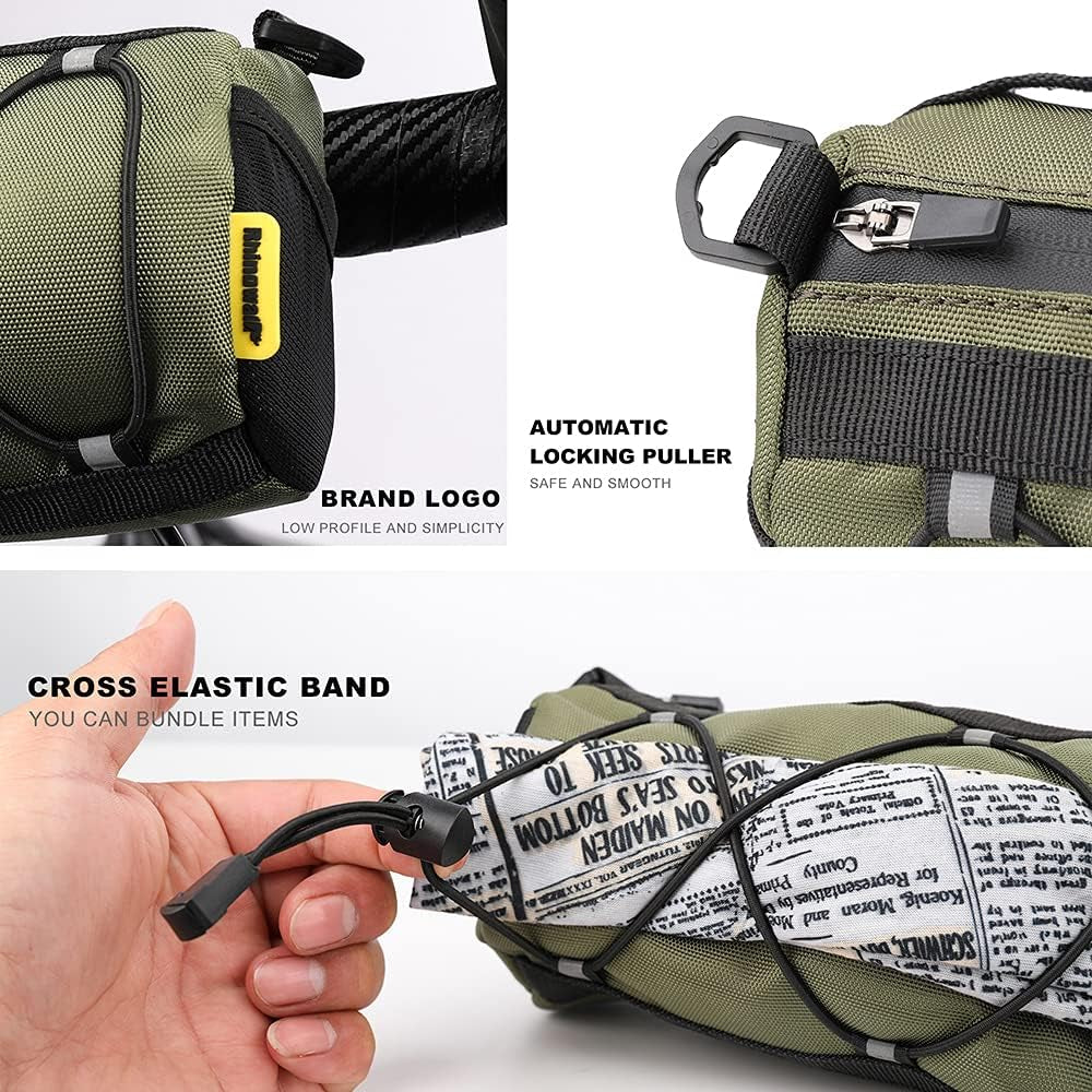 Bike Handlebar Bag, Bicycle Front Bag Frame Storage Roll Bag Mountain Road Bikes Commuter Shoulder Bag Professional Cycling Accessories