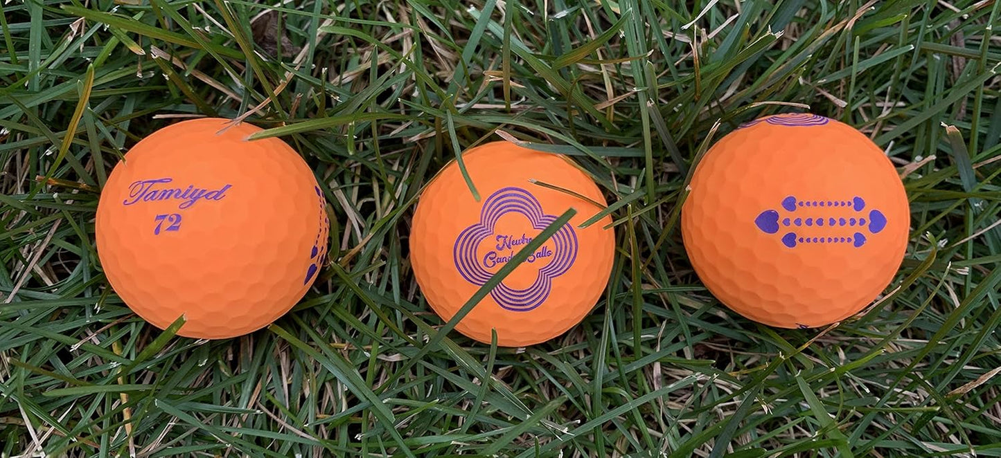TAMIYD Fruit Scented High Performance Long, Soft, Matte Finished Golf Ball - 6 Packs (Individually Packed Balls) (Orange Scent (Orange Color))