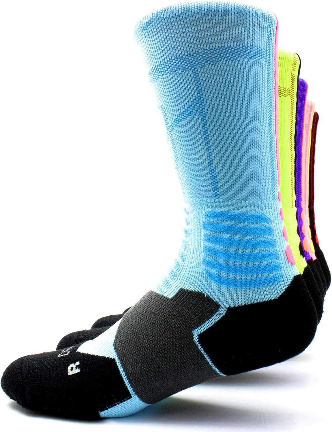 Basketball Socks - 5 Pack Compression Crew Socks for Boy, Girl, Men, Women