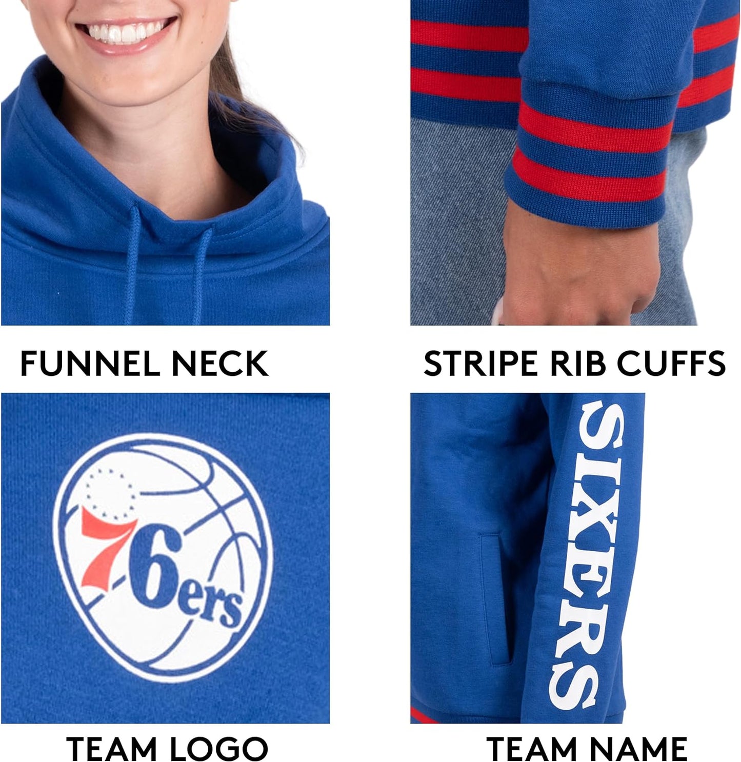 Women'S NBA Official Super Soft Pullover Hoodie Funnel Sweatshirt