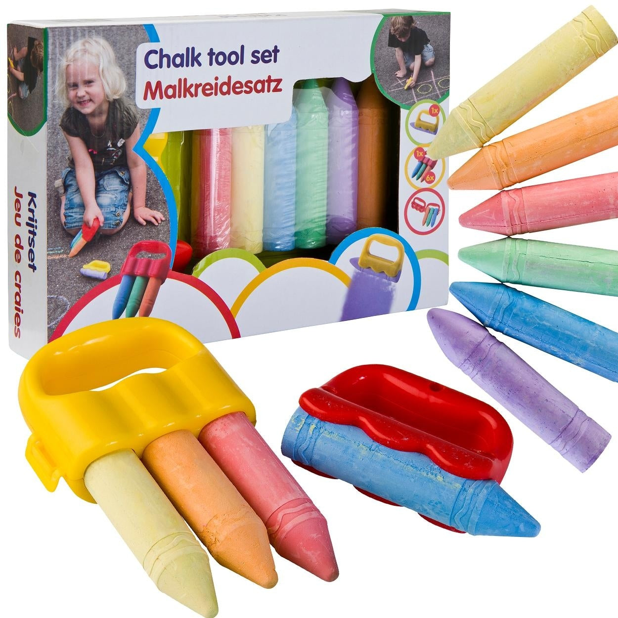 15 or 54 Piece Coloured Chalk Sticks Blackboard Pavement Kids School Dart Floor