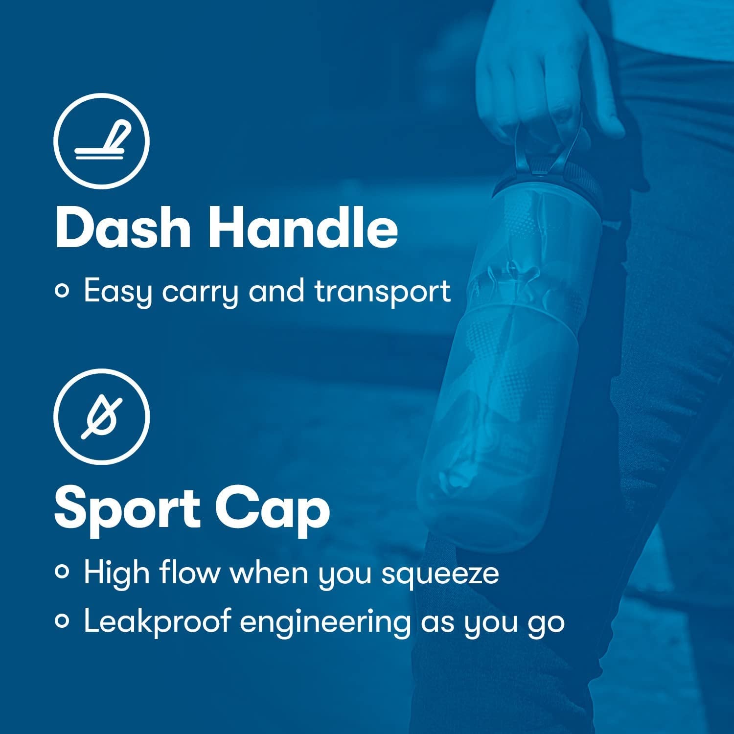 - 24Oz Tempo - White & Night Navy - Insulated Water Bottle for Cycling & Sports, Keeps Water Cooler 2X Longer and Fits Most Bike Bottle Cages