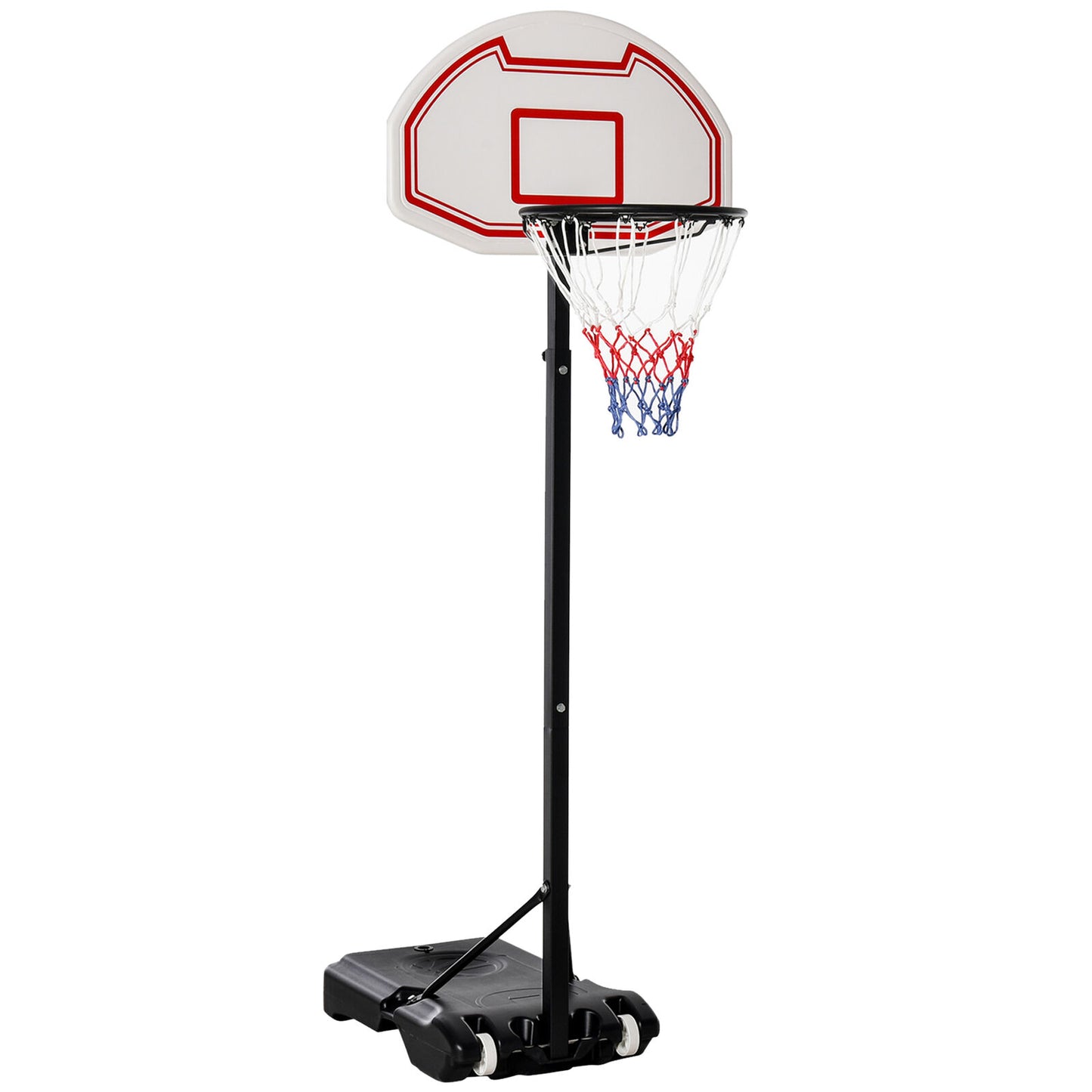 155-210Cm Adjustable Basketball Stand, Sports Backboard W/ Net Hoop, Wheels