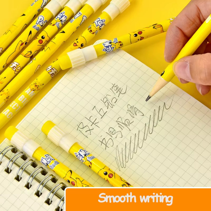 12Pcs Pokemon Pikachu Anime Figure Cartoon Pencil Pokemon Kids Pencil Kawaii Student Stationery Children'S Birthday Xmas Gift