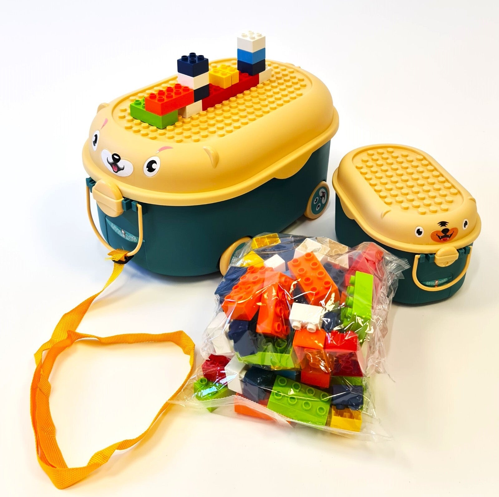 Kids Children Building Bricks Blocks Table Cart - Toddlers Childs