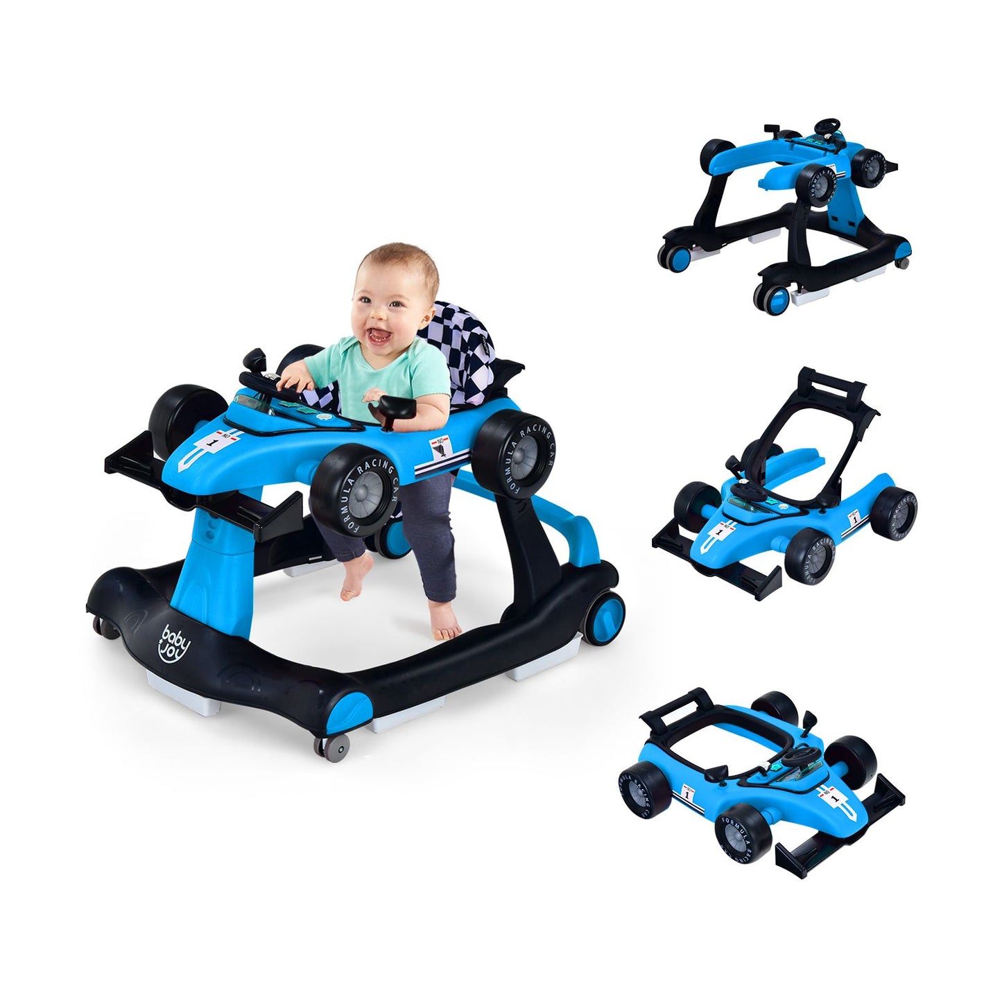 4-In-1 Baby Push Walker with Adjustable Height and Speed