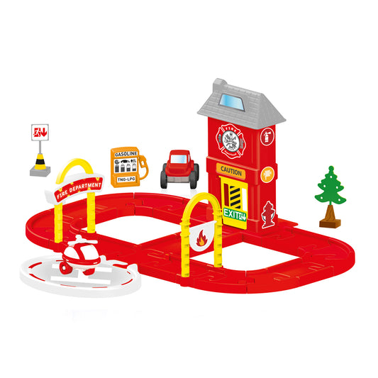 36 Piece Children'S Police & Fire Emergency Department Car & Helicopter Play Set