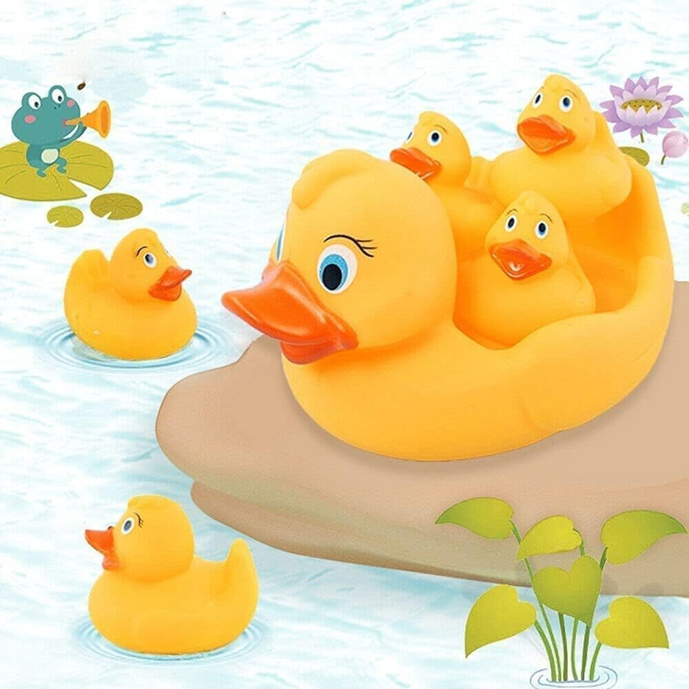 Baby Bath Toy Set – Rubber Duck Swimming Toys for Toddler Pool & Bath Time