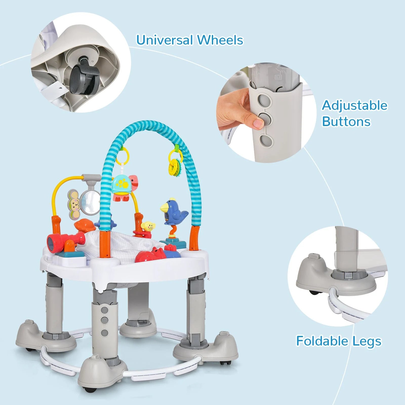 4-In-1 Baby Activity Center with Walker for Kids Aged 0-2 Years