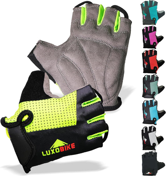 Bike Gloves for Men Cycling Biking Gloves Women - Padded Shock Absorbing Bicycle Riding, Anti-Slip Breahtable Half-Finger 'S for Mountain Biker Ebike