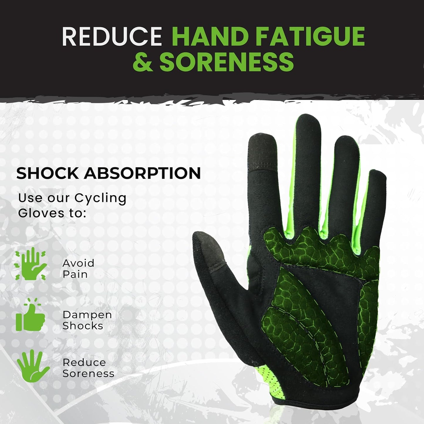 Bike Gloves for Men Women with Anti-Slip Shock-Absorbing Riding Pad, Light Weight Full Finger Cycling Gloves Touch Screen Breathable Mountain Biking Road Bicycle