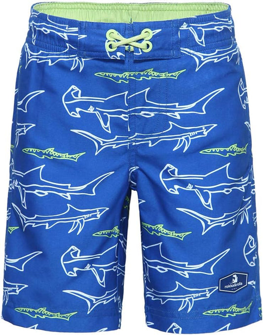 Boys' Swim Trunks UPF 50+ Quick Dry Bathing Suit Swimwear Beach Shorts with Mesh Lining