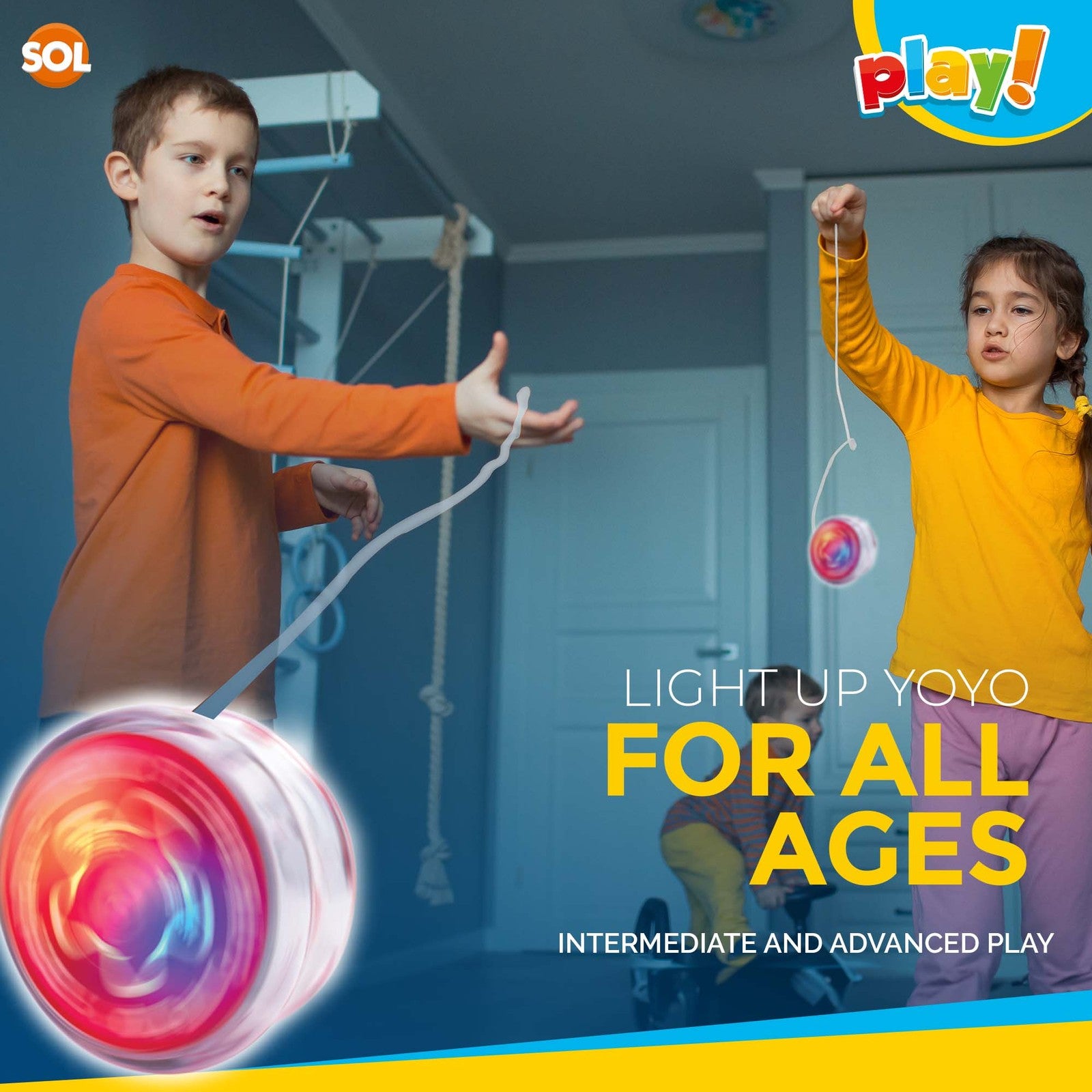 6-24 Professional Yoyo Light up Spinner Toy Pro Trick Flashing Clutch Yo Yo Kids