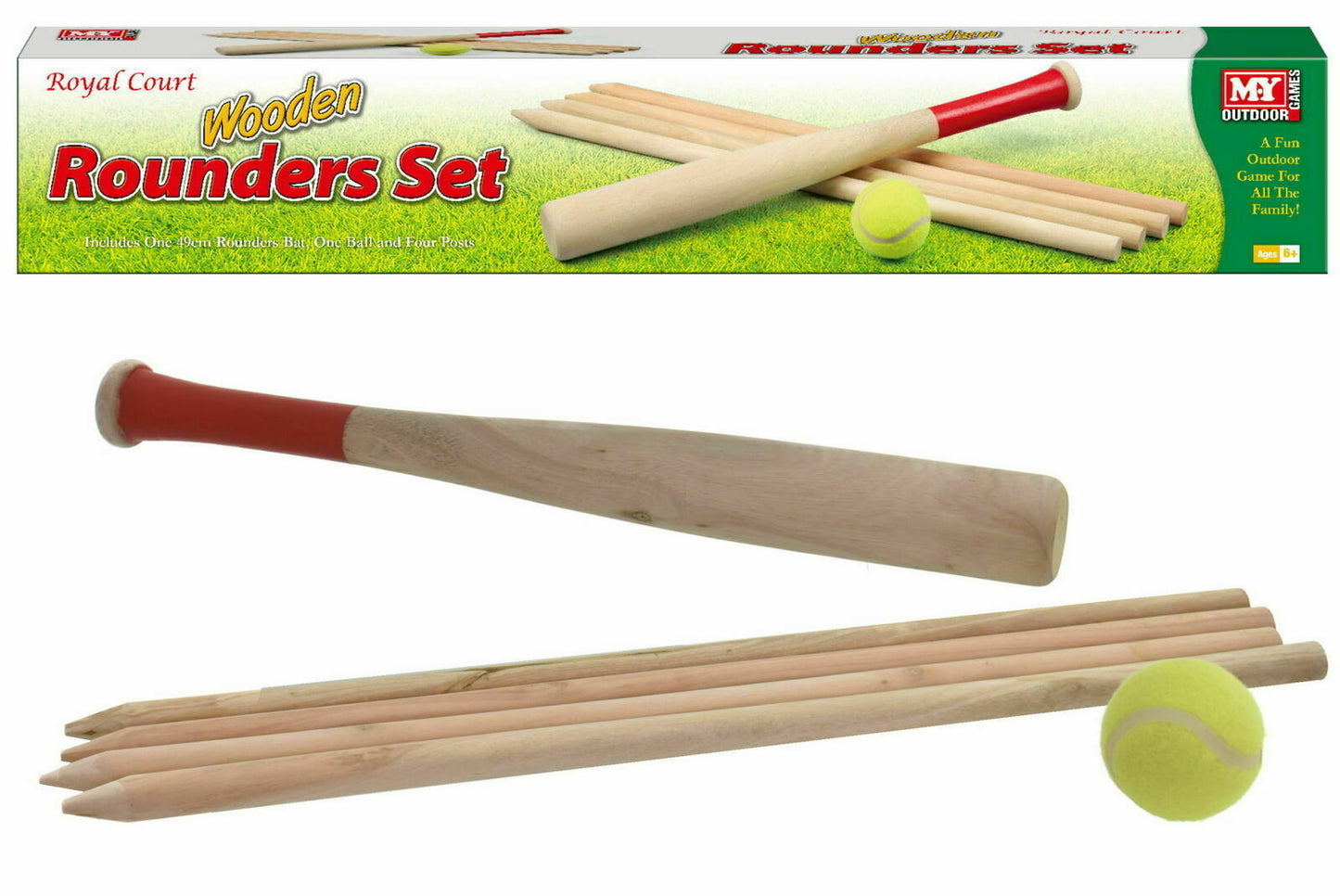 Wooden Rounder Set Perfect for Kids Childrens Outdoor Fun Activity