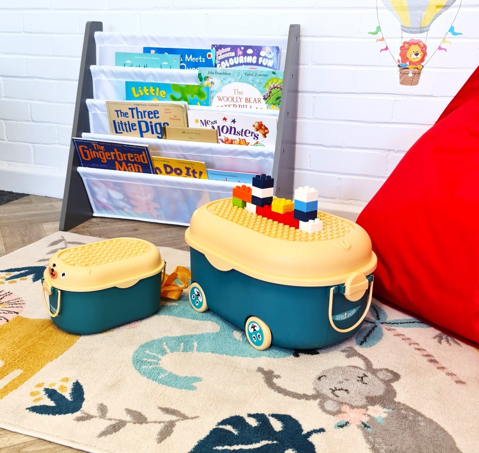 Kids Children Building Bricks Blocks Table Cart - Toddlers Childs