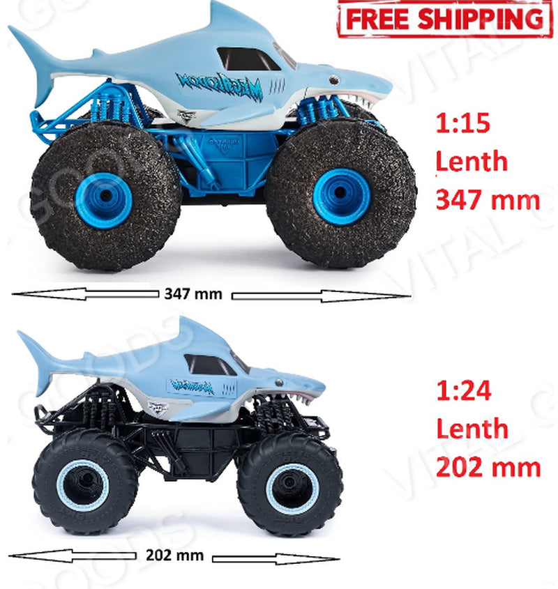 Remote Control Monster Jam Megalodon Storm Monster Truck Car 1:24 - 1:15 Scale