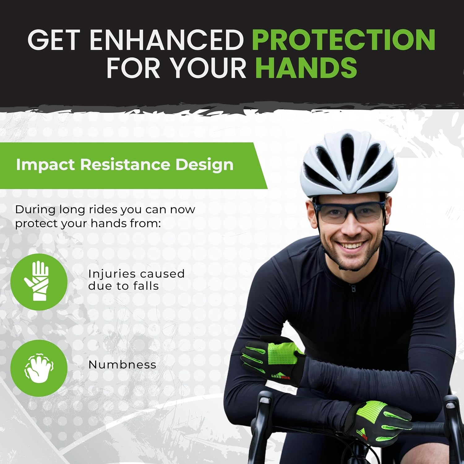 Bike Gloves for Men Women with Anti-Slip Shock-Absorbing Riding Pad, Light Weight Full Finger Cycling Gloves Touch Screen Breathable Mountain Biking Road Bicycle