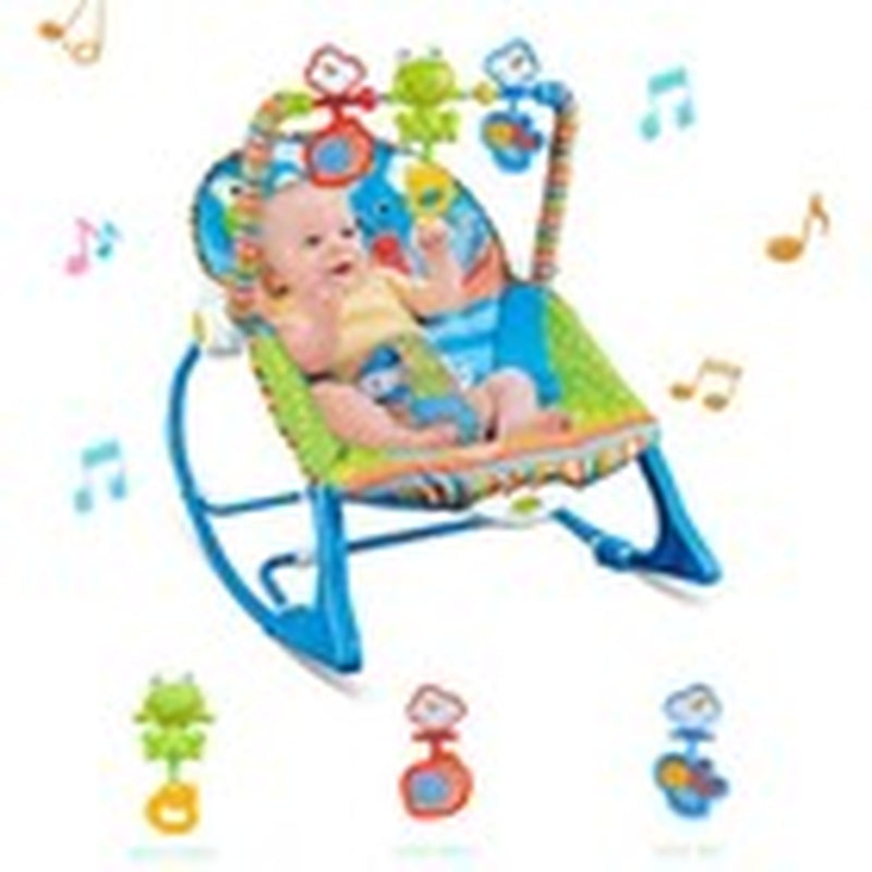Baby Infant to Toddler Vibration Bouncer Rocker Swing Chair Soothing Music Toys