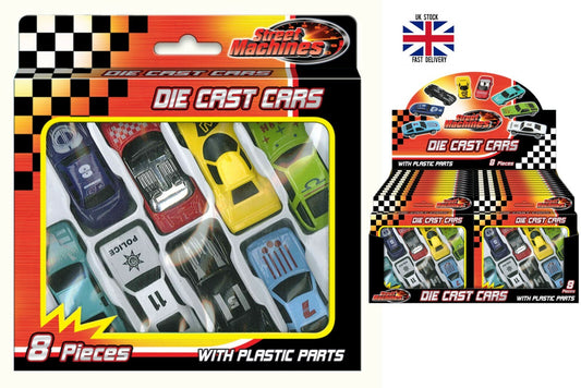 8PC STREET DIE CAST CARS CHILDREN KIDS TOY FUN F1 RACING VEHICLE- BEST XMAS GIFT