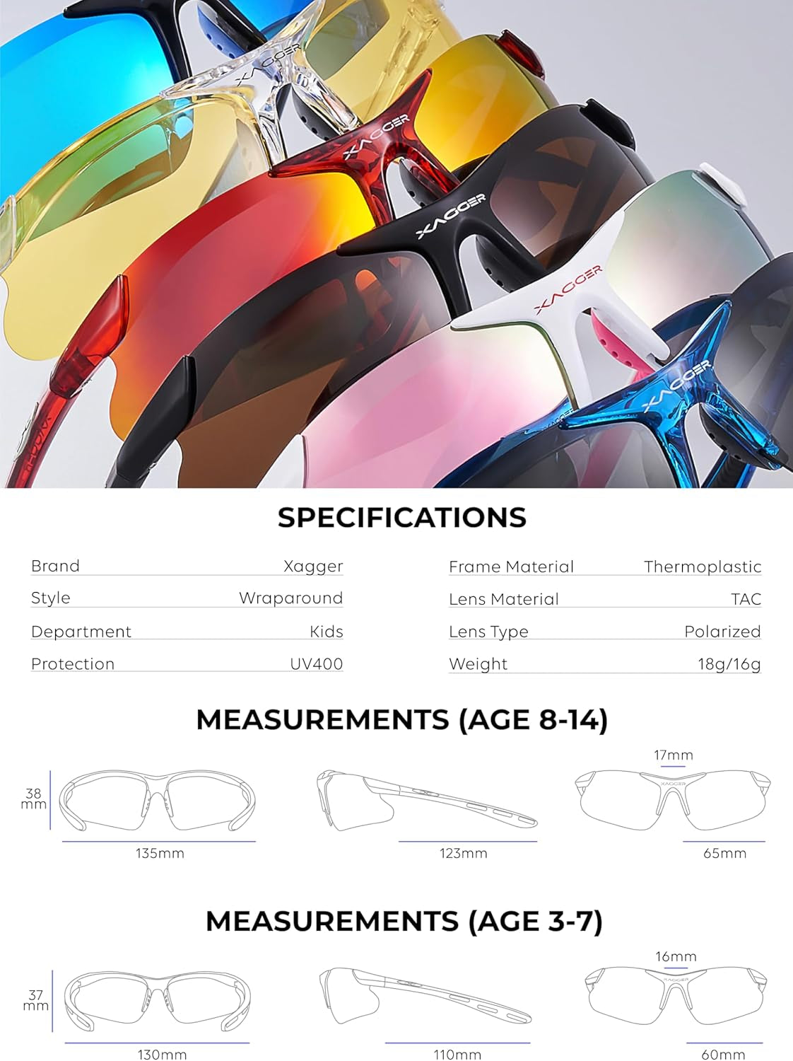 Kids Youth Polarized Sports Sunglasses for Boys Girls Baseball Softball Glasses TR90 Frame