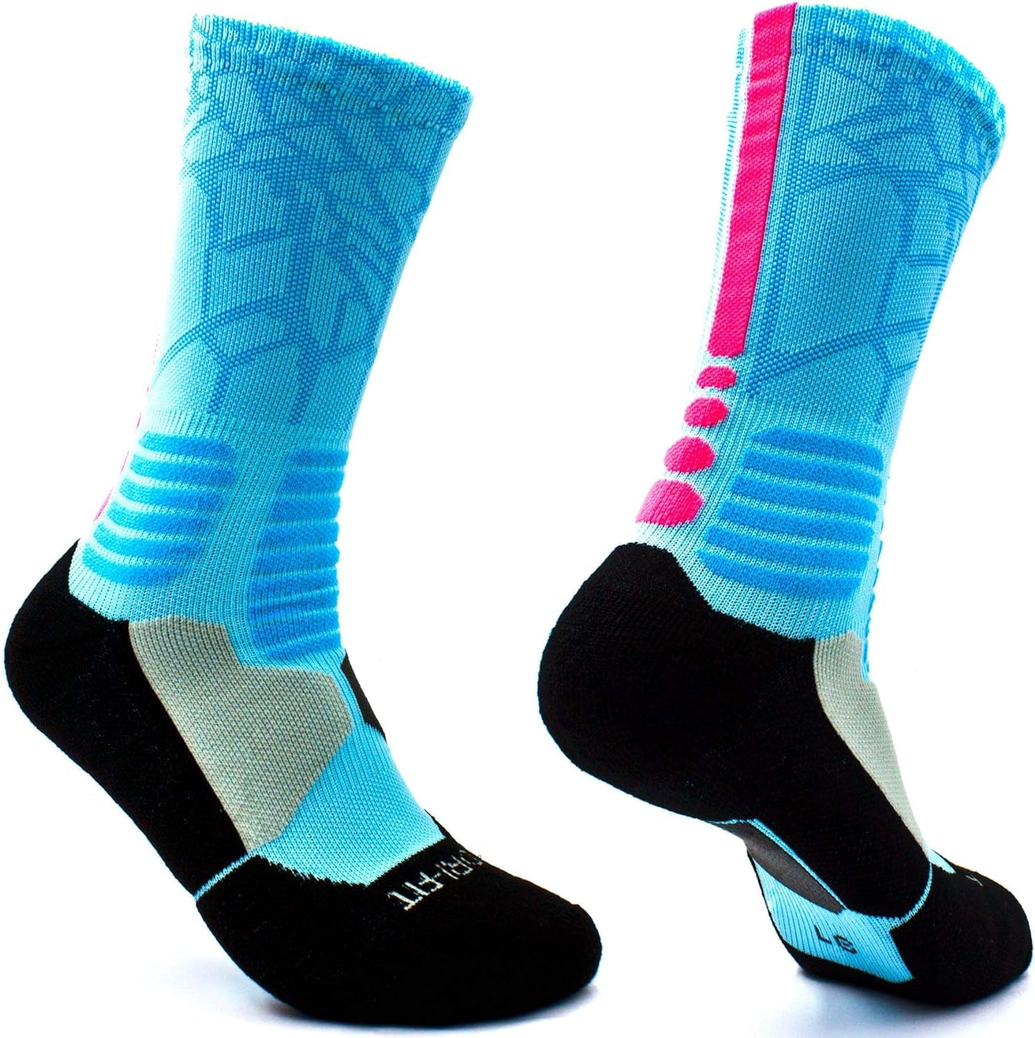 Basketball Socks - 5 Pack Compression Crew Socks for Boy, Girl, Men, Women