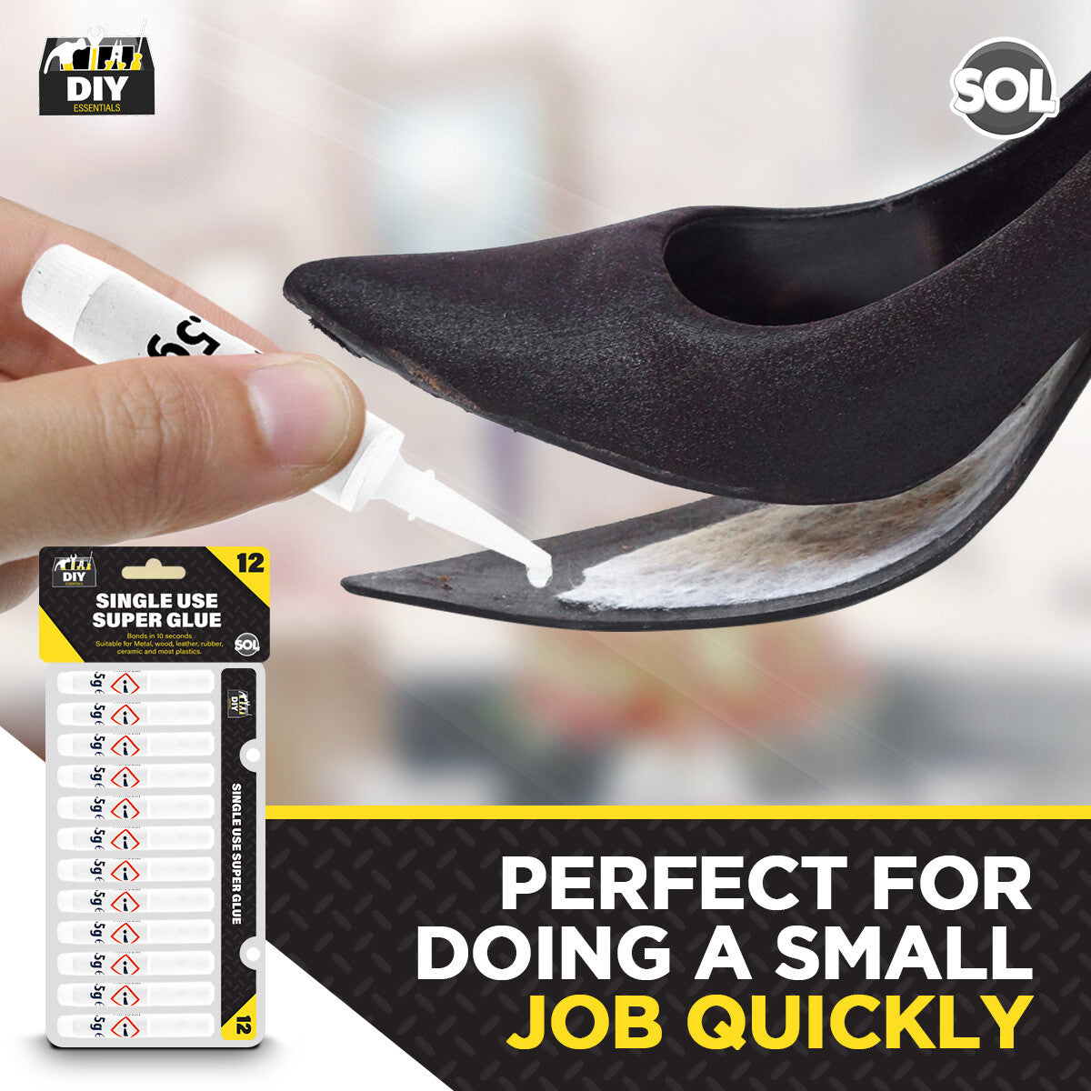 24Pk Super Glue Extra Strong Bond | Premium Adhesive Plastic Rubber Leather Wood