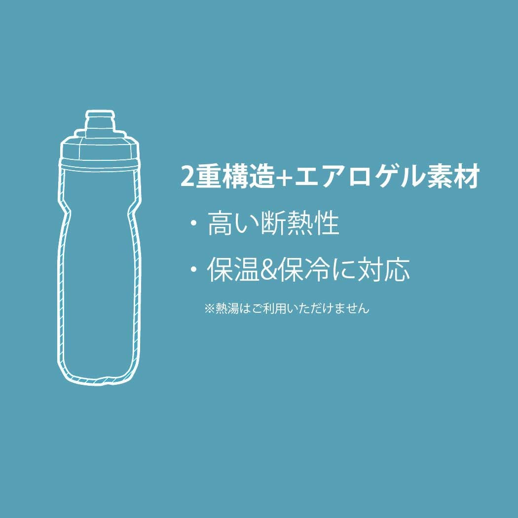 Podium Chill Insulated Bike Water Bottle - Easy Squeeze Bottle - Fits Most Bike Cages - 24Oz, Black