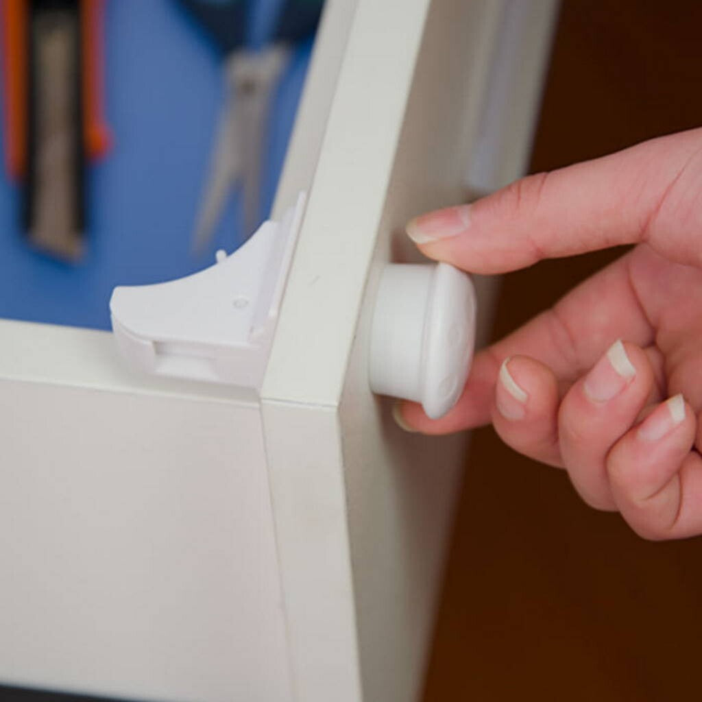 Child Safety Magnetic Cabinet Lock Set Childproof 8 Locks + 2 Magnetic Keys