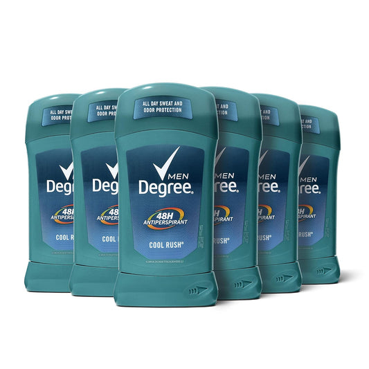 Men Antiperspirant Deodorant Stick Cool Rush 48 Hour Protection 2.7 Oz (Pack of 6)