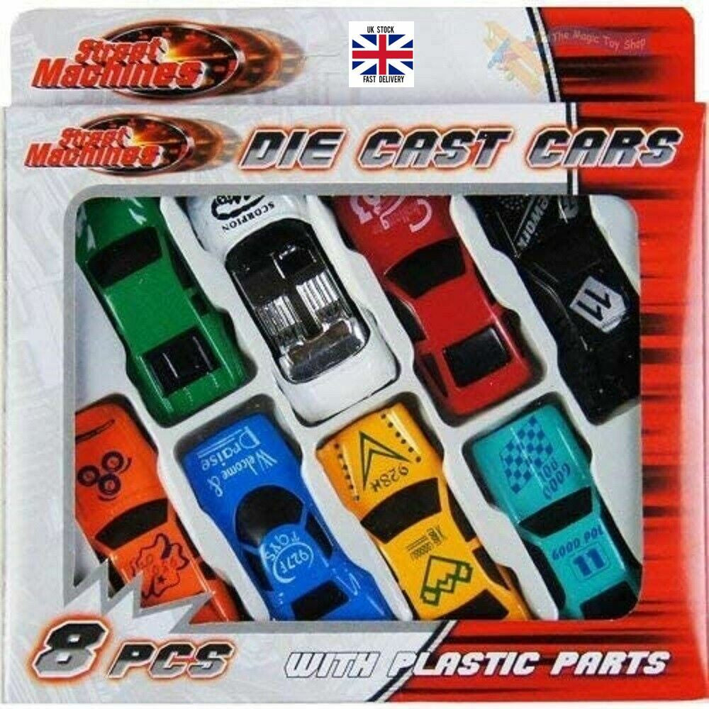 8PC STREET DIE CAST CARS CHILDREN KIDS TOY FUN F1 RACING VEHICLE- BEST XMAS GIFT