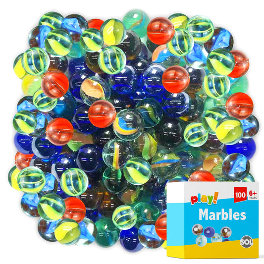 100-700 Coloured Glass Marbles | Traditional Vintage Classic Kids Toys Games