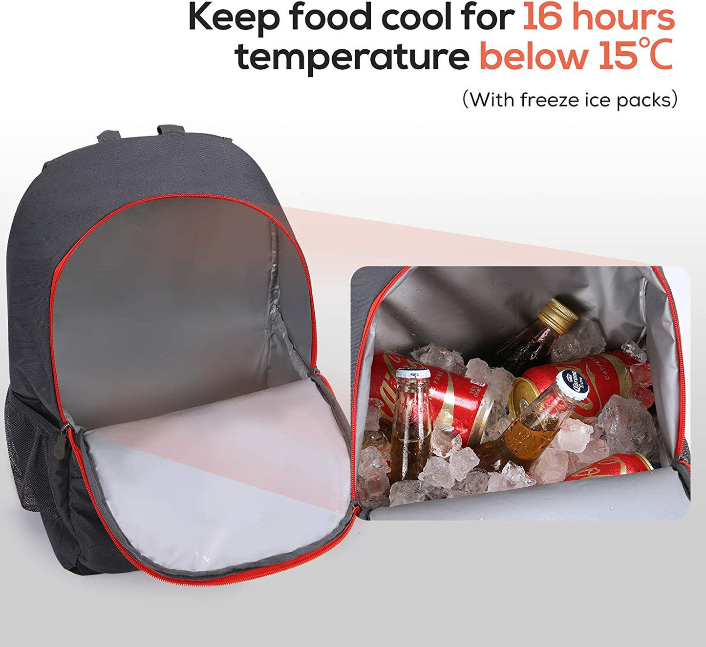 Insulated Backpack Cooler 28 Cans Leakproof Lightweight Cooler Backpack for Men Women to Work, Picnics, Hiking, Beach, Park or Day Trips