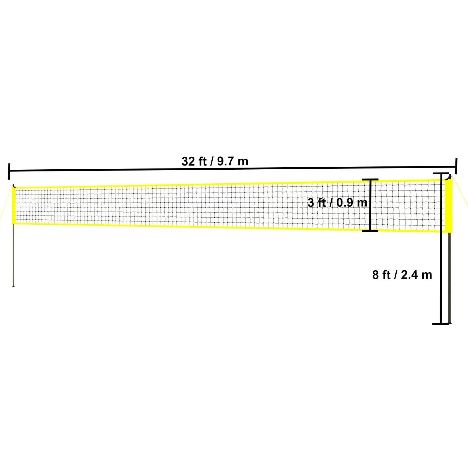 Portable Volleyball Net Kit for Outdoor Use, Steel Poles with Adjustable Height, Pro Volleyball Set Including PVC Volleyball, Pump, Transport Bag, Robust Volleyball Net
