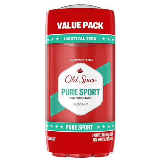 Aluminum Free Deodorant for Men, High Endurance, 24/7 Sweat Defense & Odor Protection, 24/7 Freshness & Lasting Scent, Pure Sport Scent, 3.0 Oz (Pack of 2)