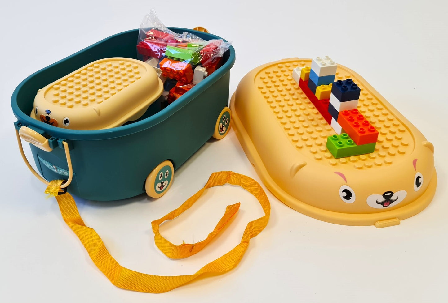 Kids Children Building Bricks Blocks Table Cart - Toddlers Childs