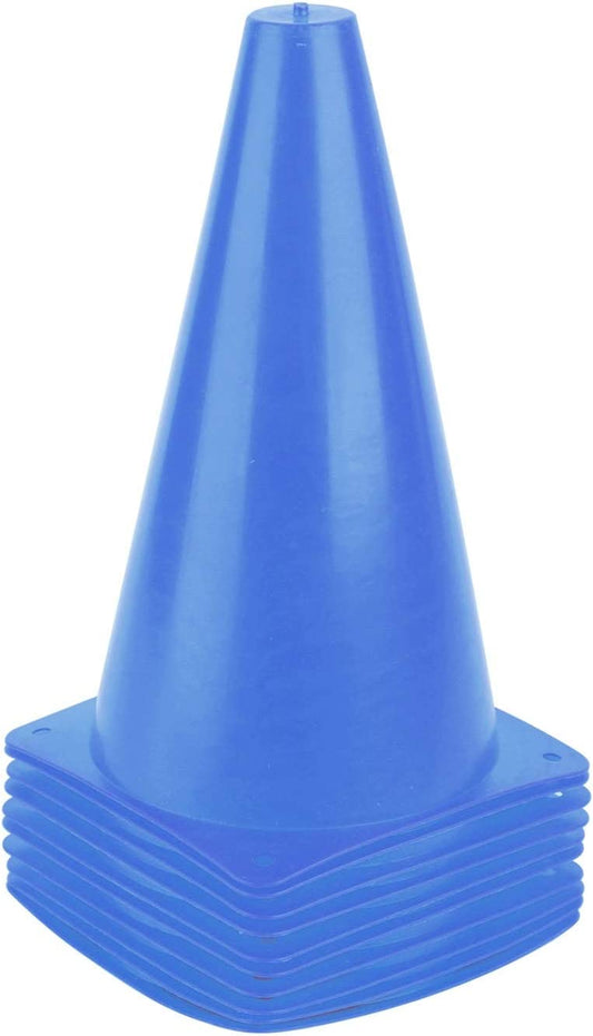 9 Inch Plastic Training Traffic Cones, Sport Cones, Agility Field Marker Cones for Soccer Basketball Football Drills Training, Outdoor Activity or Events - (Set of 10, 12, 15 or 24, 4 Colors)